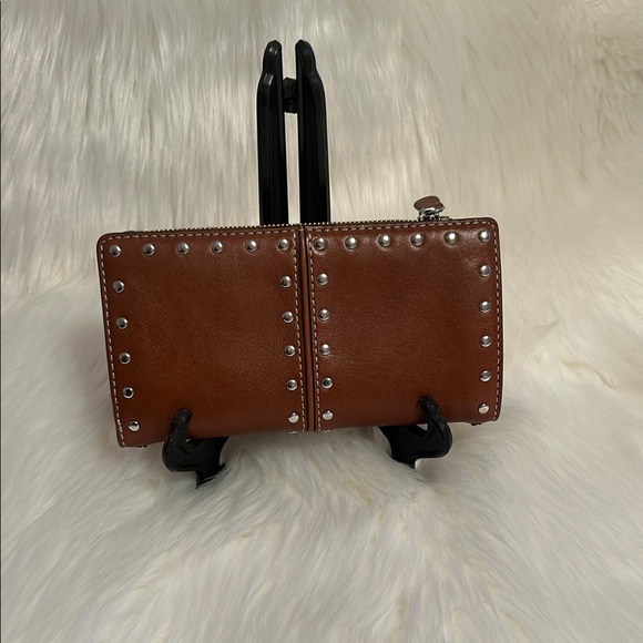 Brown Leather Studded Wallet - Picture 1 of 2